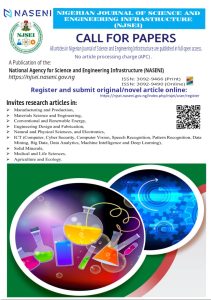 NIGERIAN JOURNAL OF SCIENCE AND ENGINEERING INFRASTRUCTURE CALL FOR PAPERS